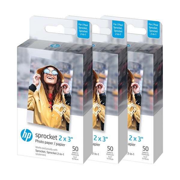 Carta fotografica HP Sprocket 2x3 Premium Zink con retro adesivo (100  fogli)