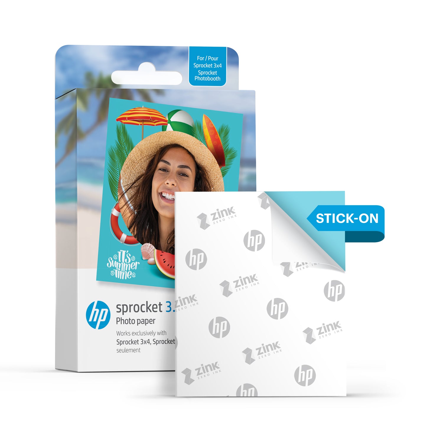 HP Sprocket 3.5 x 4.25” Zink Sticky-backed Photo Paper (20 Pack) Compatible with HP Sprocket 3x4 Photo Printer Sprocket Printers