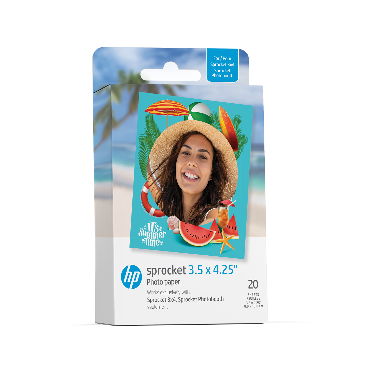 HP Sprocket 3.5 x 4.25” Zink Sticky-backed Photo Paper (20 Pack) Compatible with HP Sprocket 3x4 Photo Printer Sprocket Printers