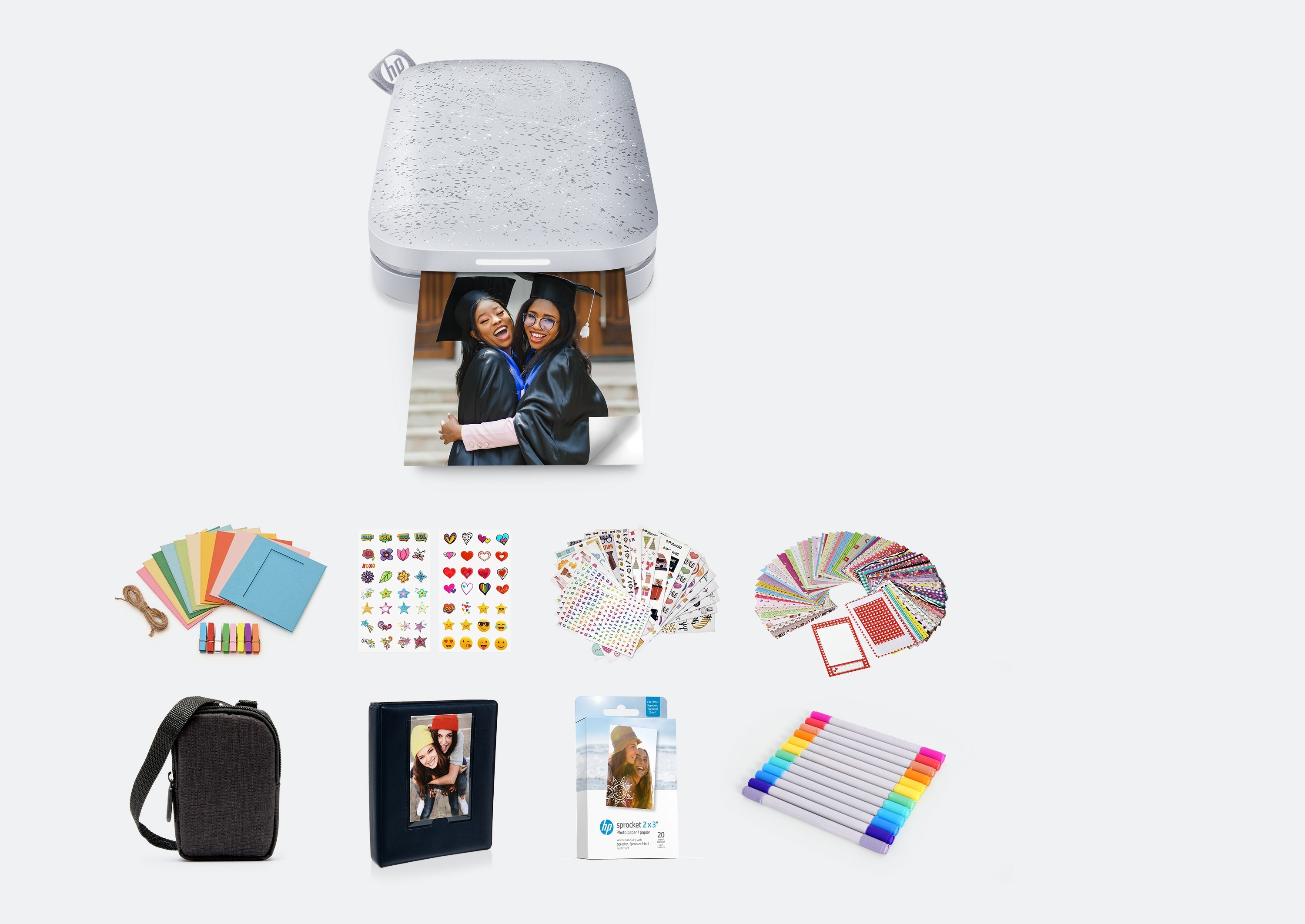 HP Sprocket 2x3 Portable Instant Photo Printer Scrapbook Bundle