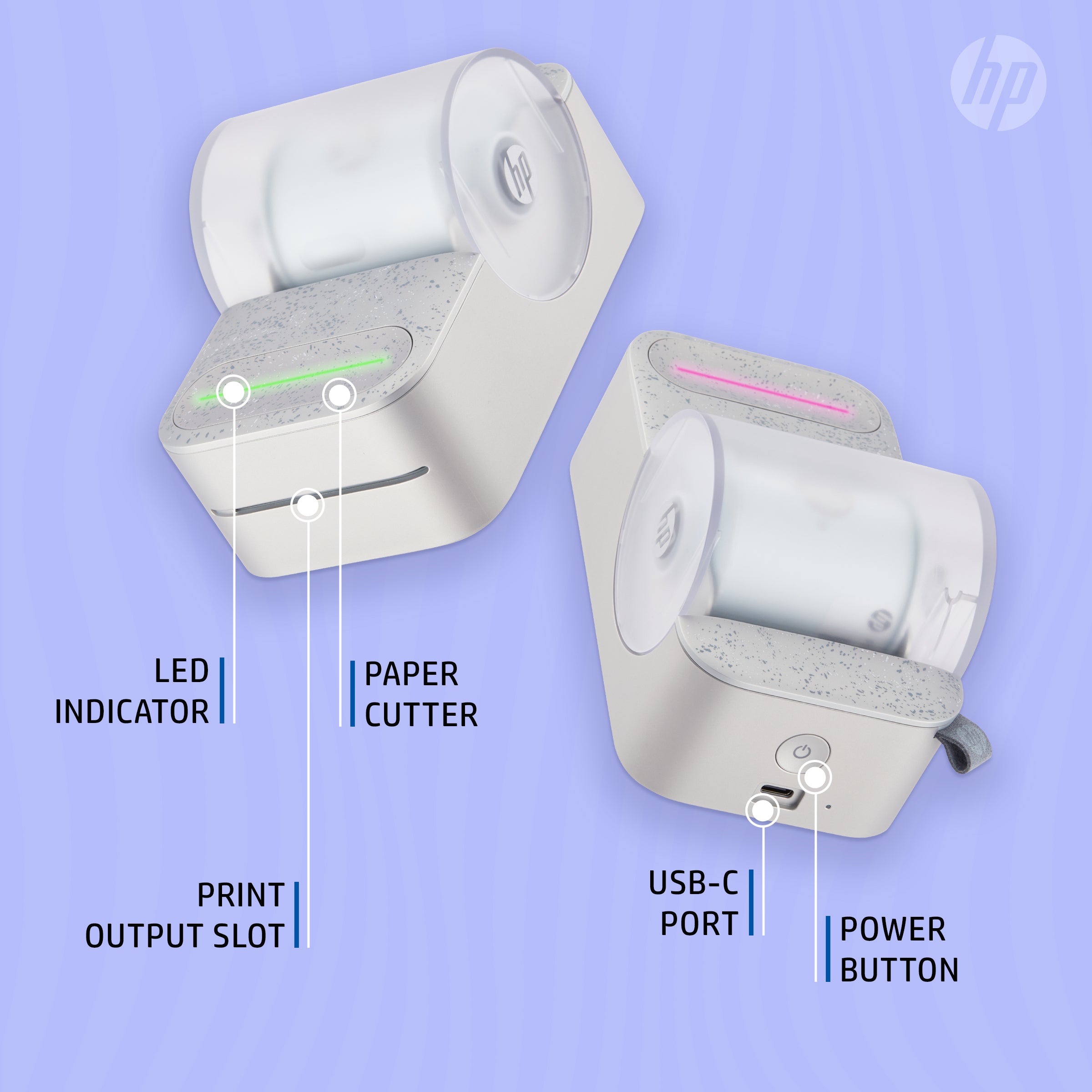 HP Sprocket Panorama Instant Portable Color Label & Photo Printer (Grey) Gift Bundle Sprocket Printers