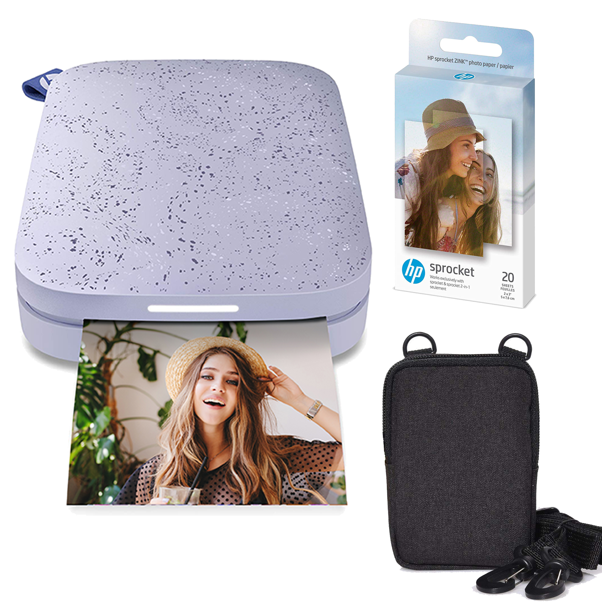 HP Sprocket Portable 2x3 Instant Photo Printer (Lilac) Zink Paper