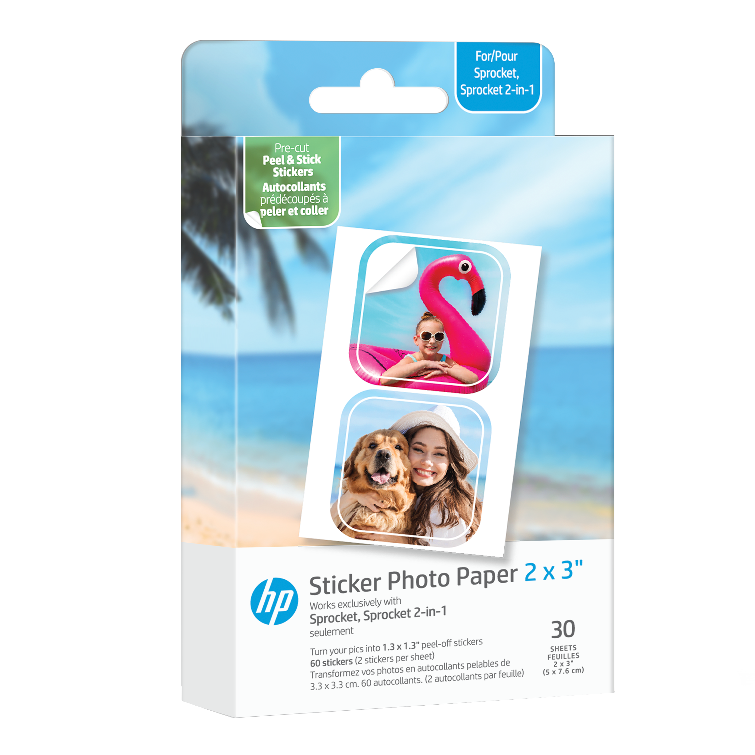 2 Pack HP Sprocket Photo Paper Sheets, Exclusively for HP Sprocket