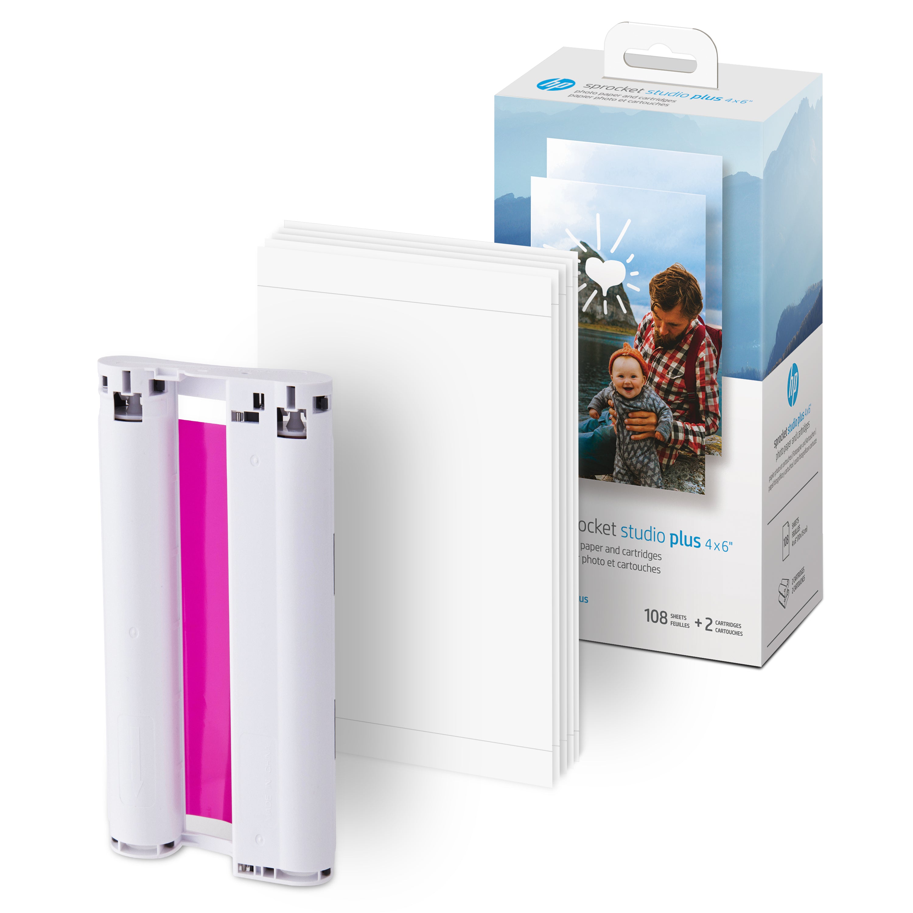 HP Sprocket Studio Plus 4 x 6” Photo Paper and Cartridges (Includes 324 Sheets and 6 Cartridges) – Compatible only with HP Sprocket Studio Plus printer Sprocket Printers
