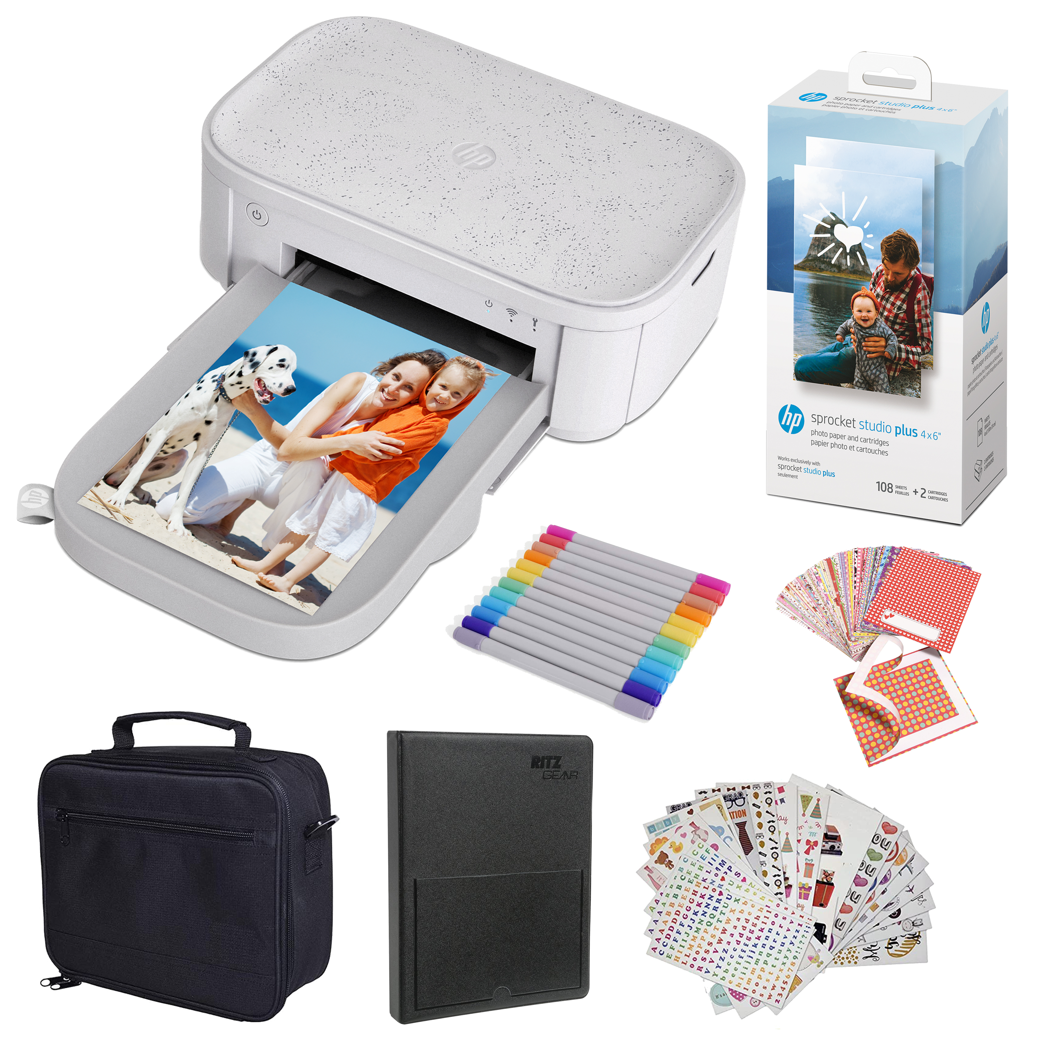 Impresora fotográfica instantánea HP Sprocket Studio 4x6 - Paquete de  álbumes de recortes