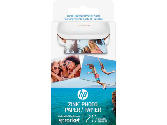 HP Sprocket Imprimante Photo instantanée 3x4+Lot de 50 Feuilles de Papier  Photo : : Informatique